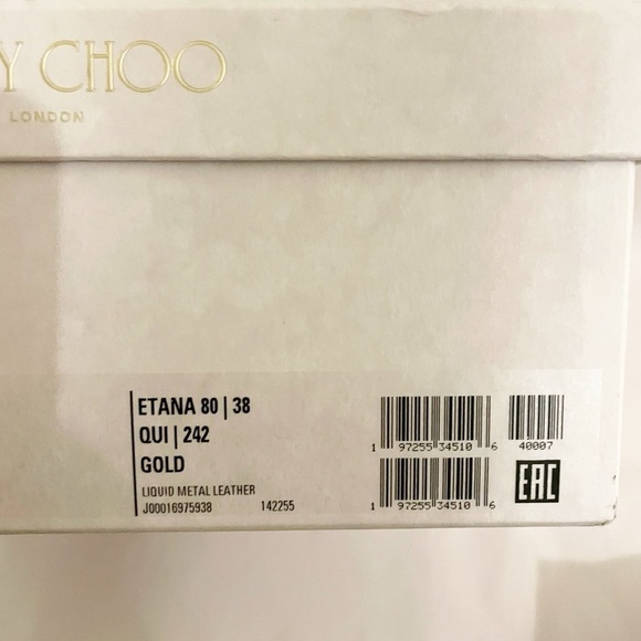 Jimmy Choo Etana Metallic Strappy Slingback Heels - Picture 13 of 13